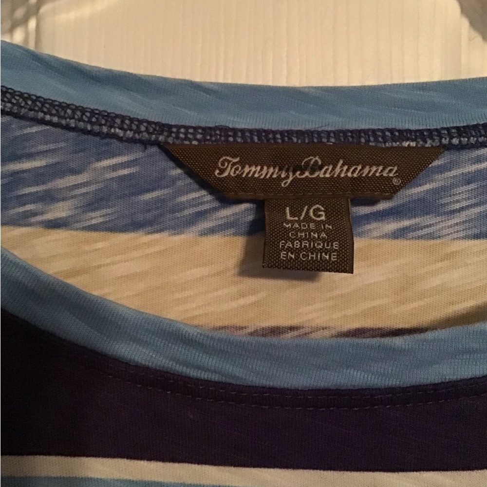 3/4 Sleeve Striped Vintage Tommy Bahama Top - Picture 2 of 2